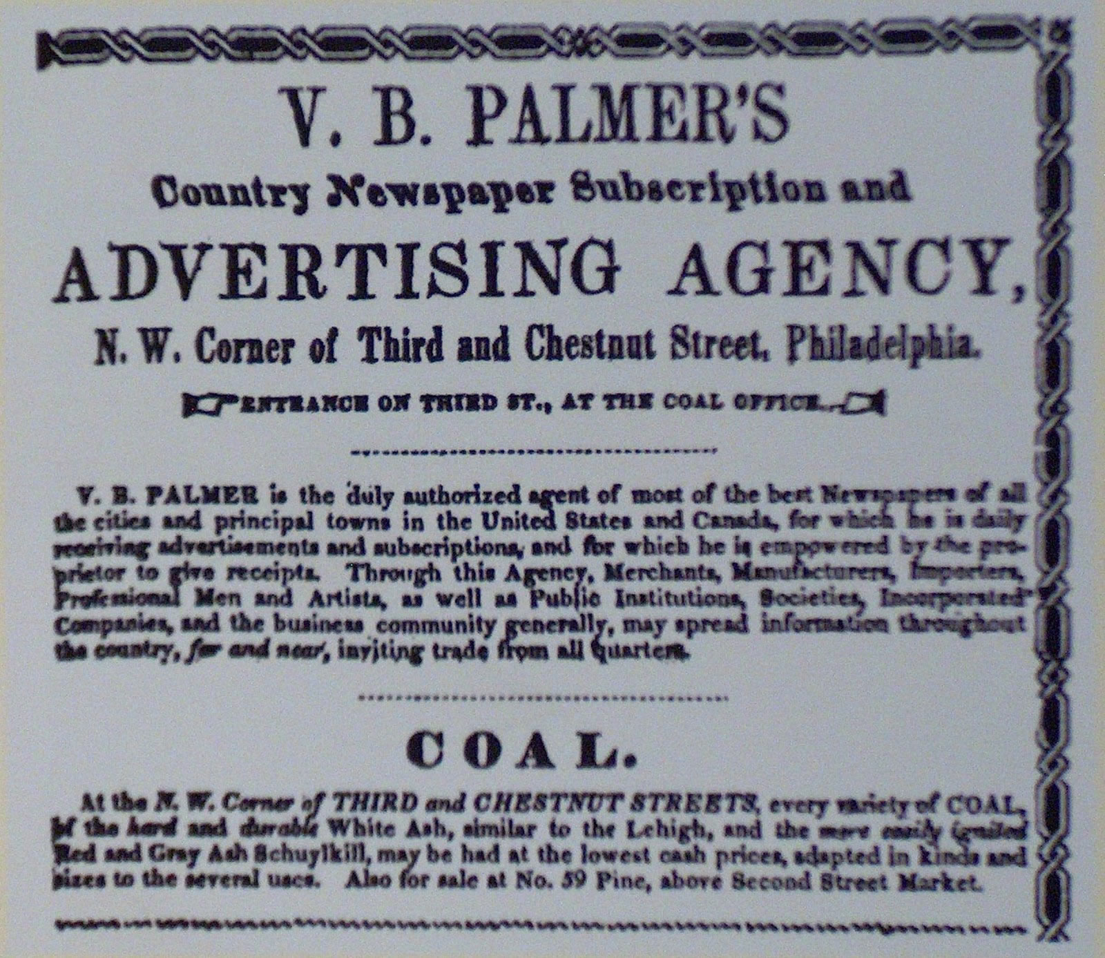 An Ad for Palmer's Ad Agency