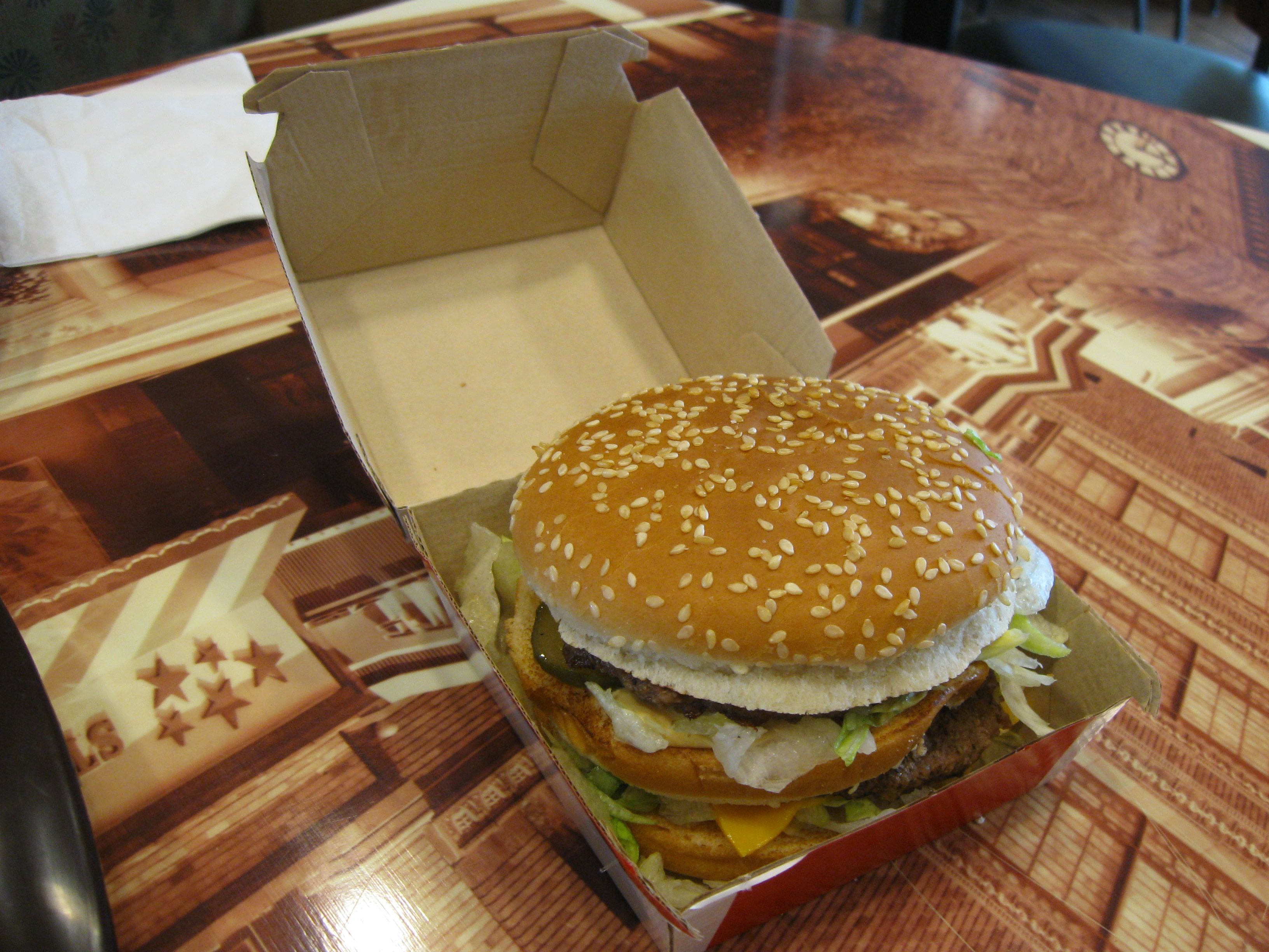 A Big Mac in its box