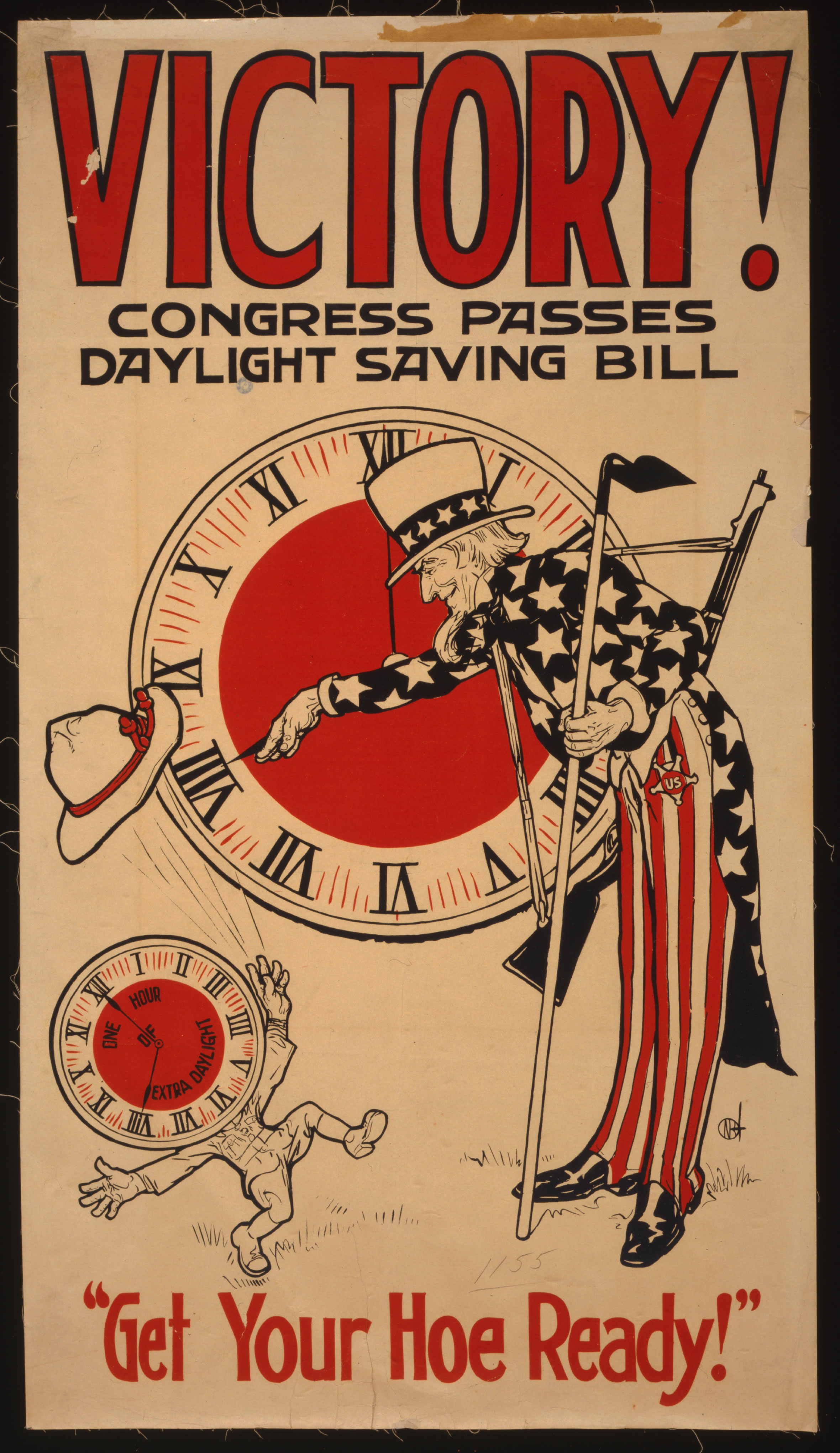 Broadside cheering the passage of the Daylight Saving Time Act in 1918