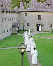 Staff at Ephrata Cloister Marching in their Robes