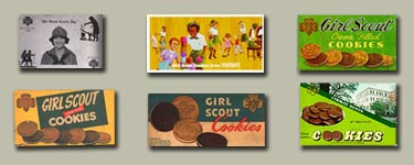 Girl Scout Cookie packaging from the past