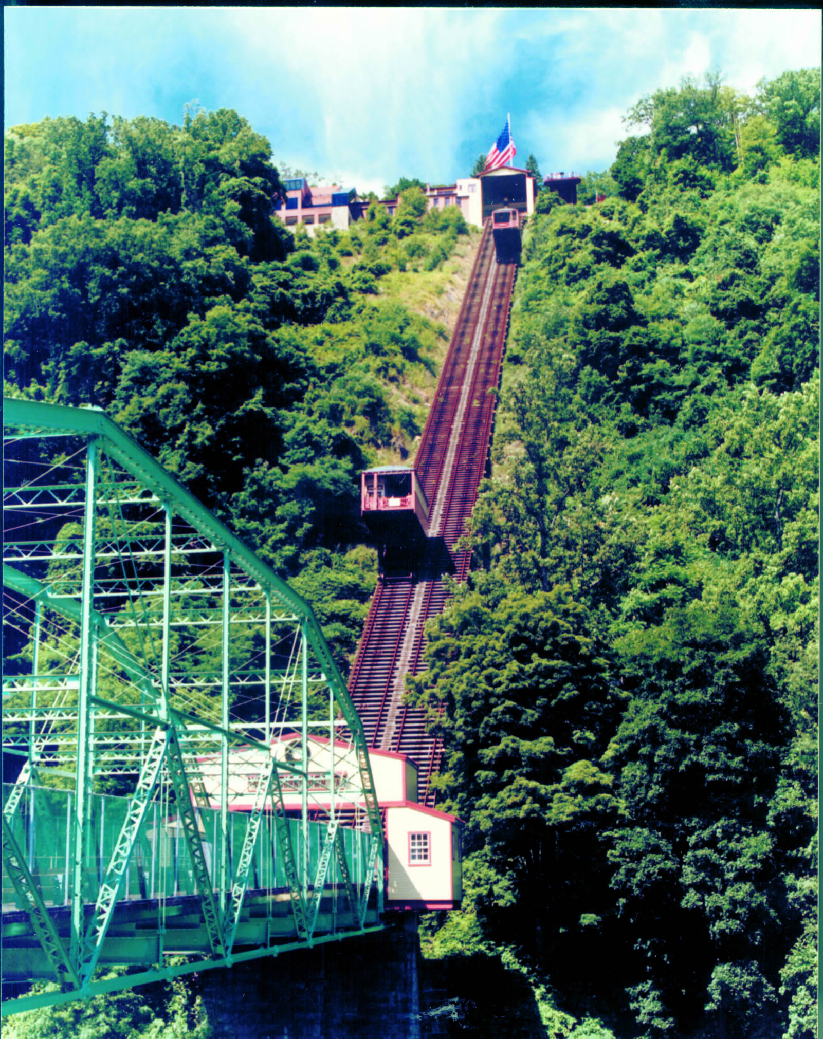 Angled picture of the Johnstown Inclined Plane