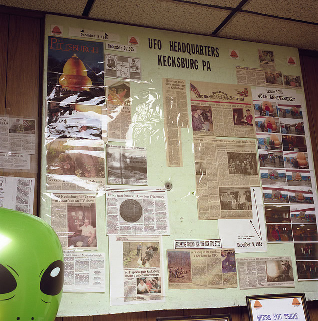 UFO Bulletin Board at the Kecksburg VFD Bar