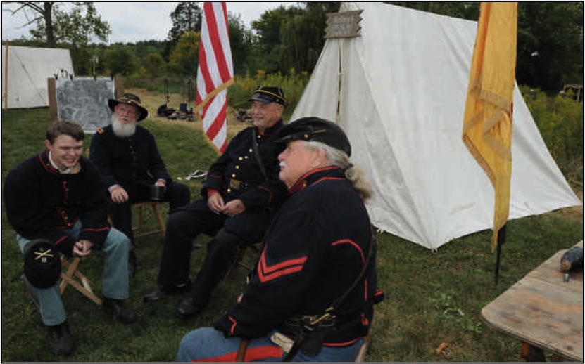 Civil War Re-enactors camp at the Pennsylvania Military Museum