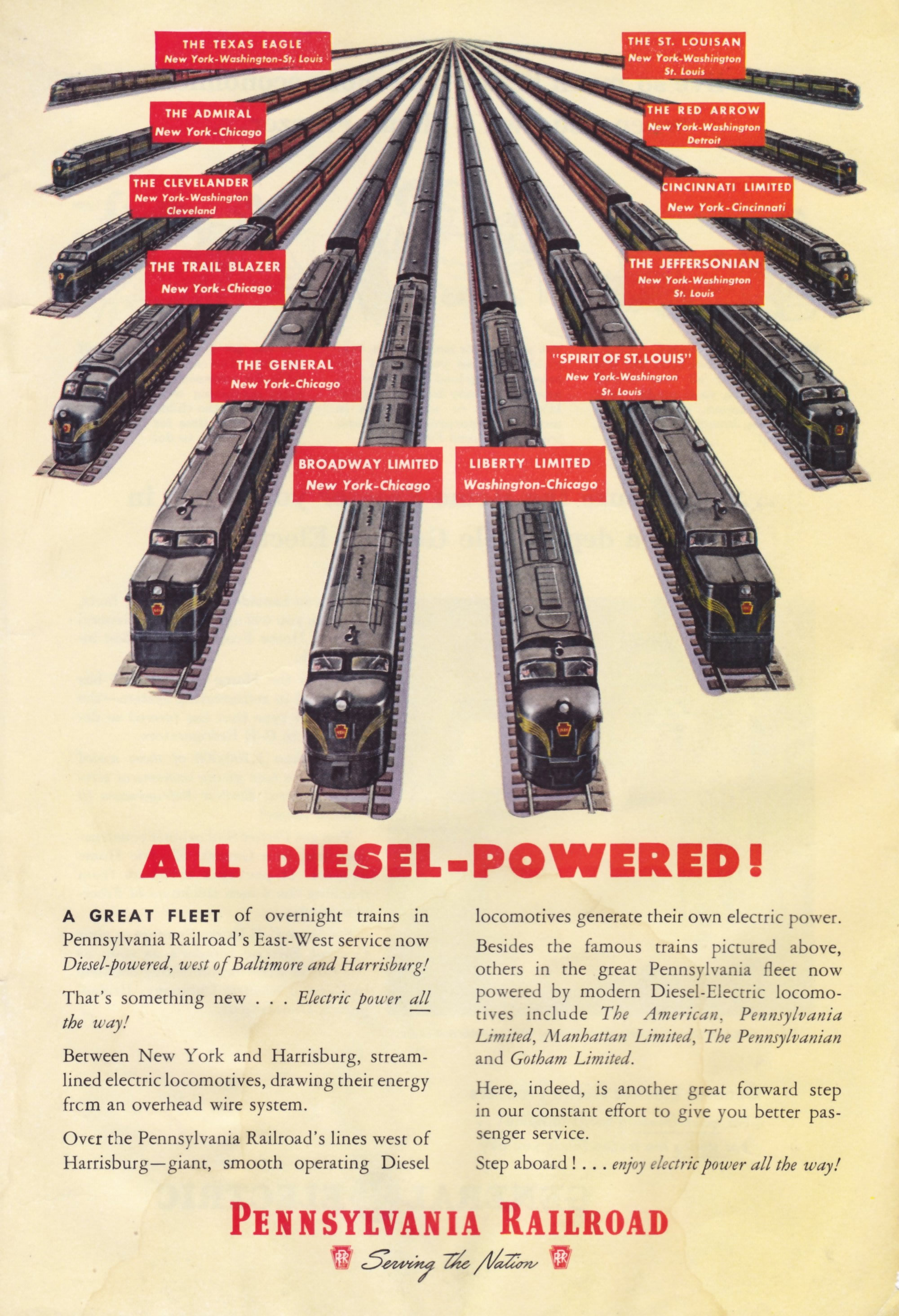 PA Railroad ad for its diesel engines