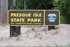 Presque Isle State Park Entrance Sign