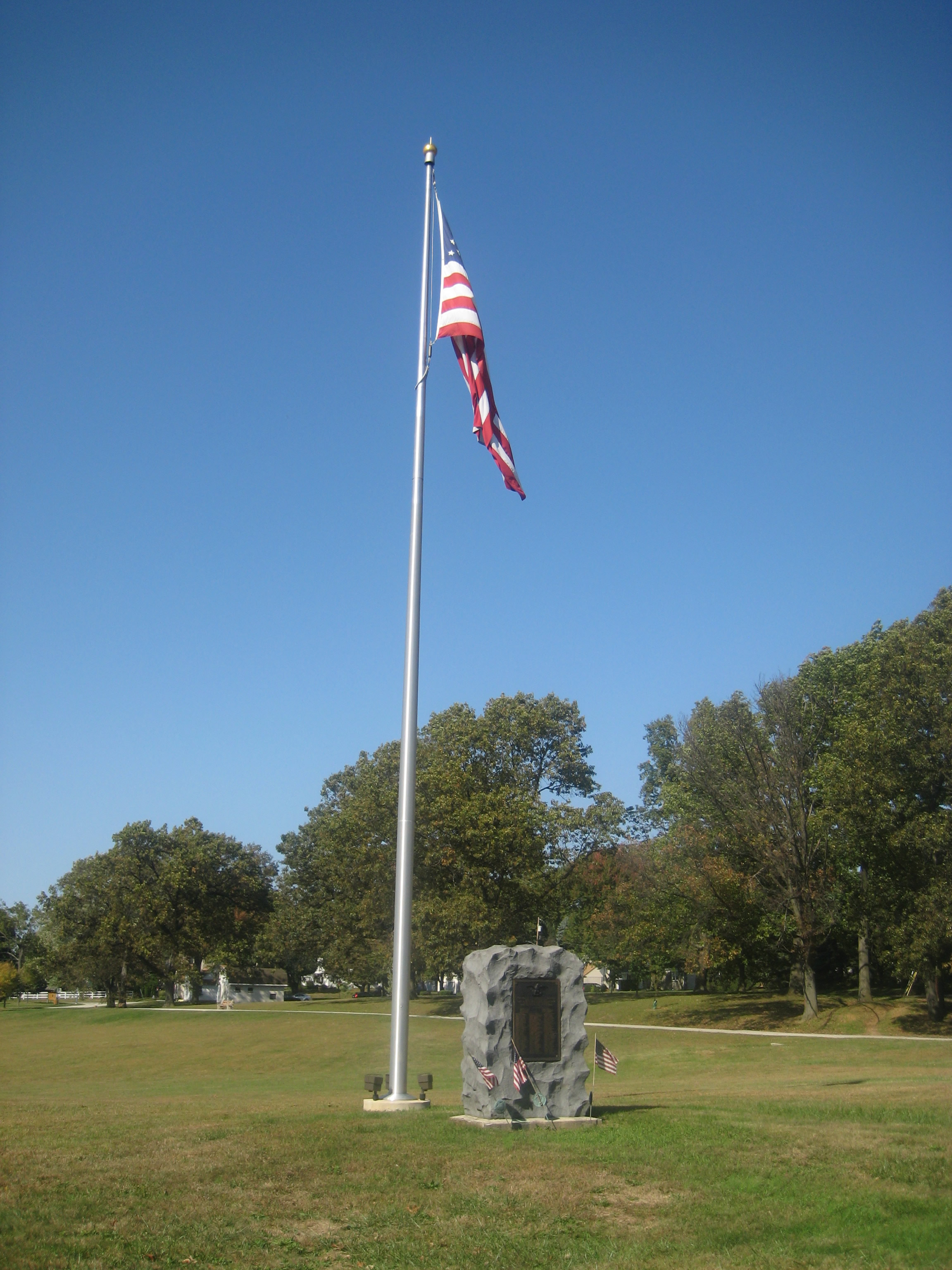 Flag and Monument to the Fallen