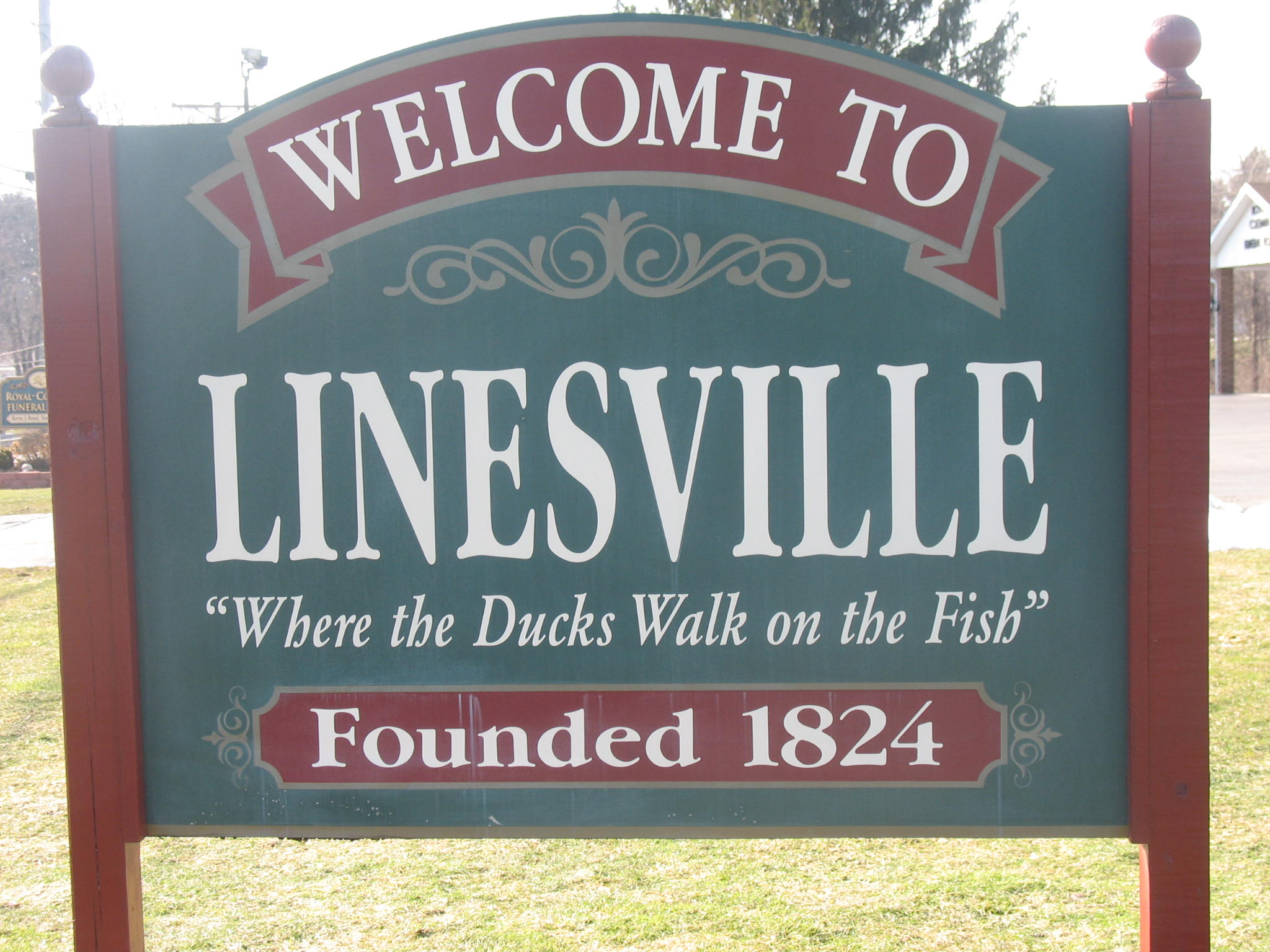 Welcome Sign at Linesville, PA