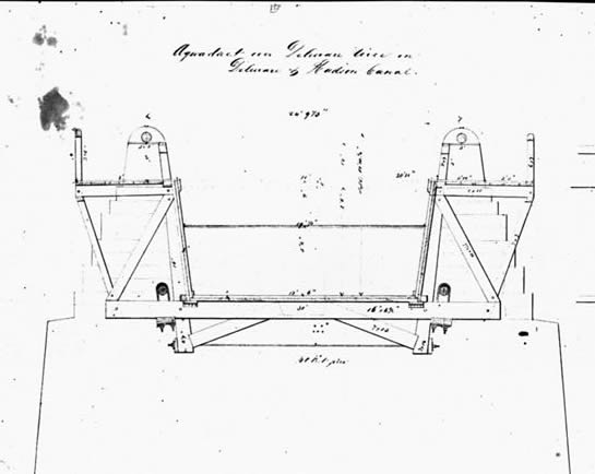 Roebling's Drawing of a Cross Section of the aqueduct