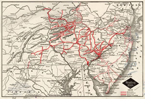 Reading Railroad Route Map