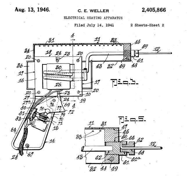 Patent Diagram for Weller's Soldering Gun