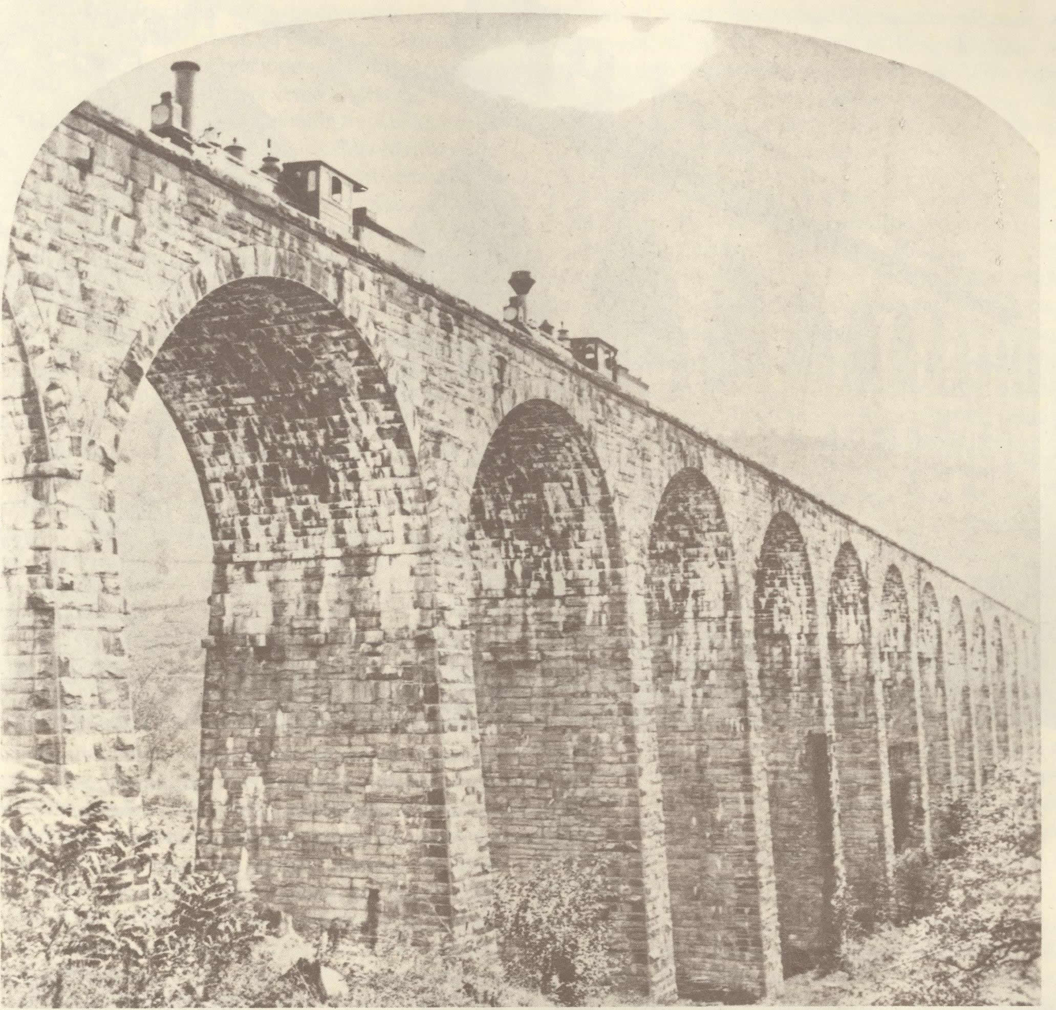 Two trains on the Viaduct