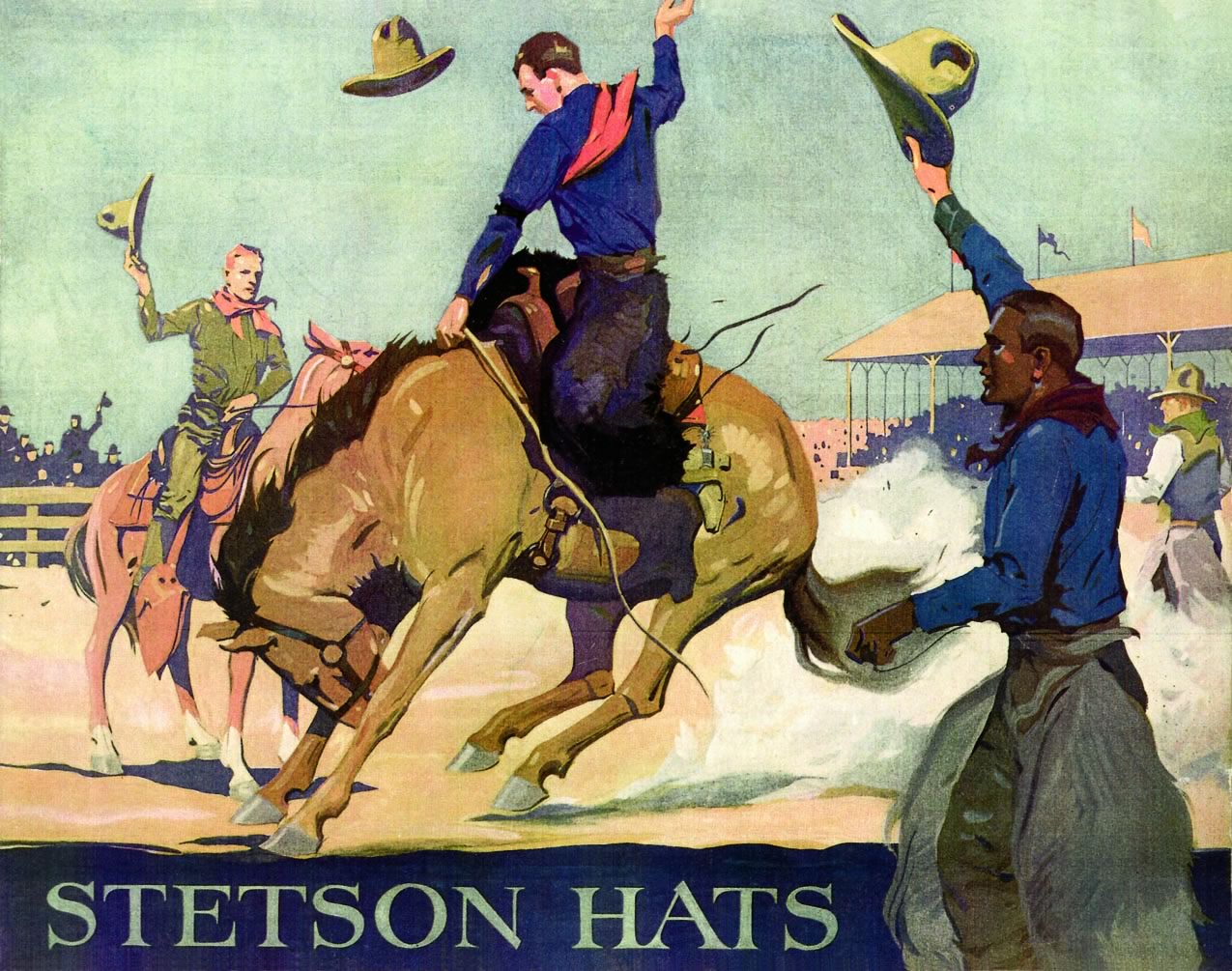 Stetson ad featuring cowboys