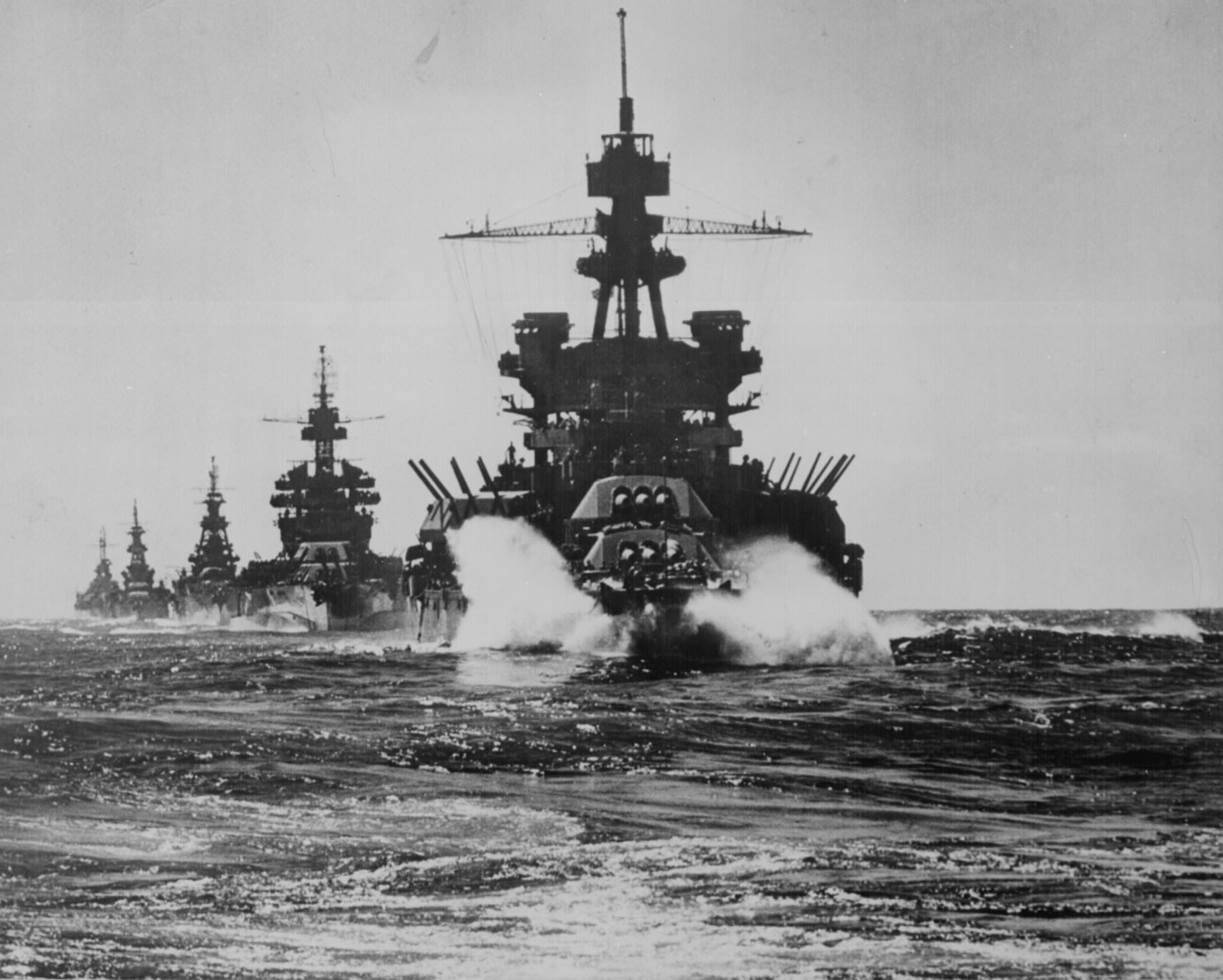 U.S.S. Pennsylvania leading other battleships