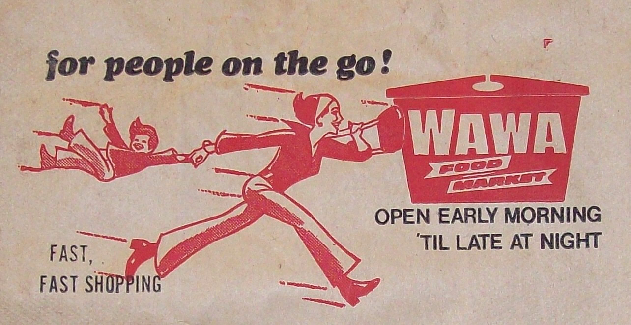 A logo from a Wawa bag in the 1970s