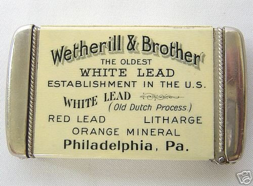 Match Safe with Wetherill and Brother Company advertising