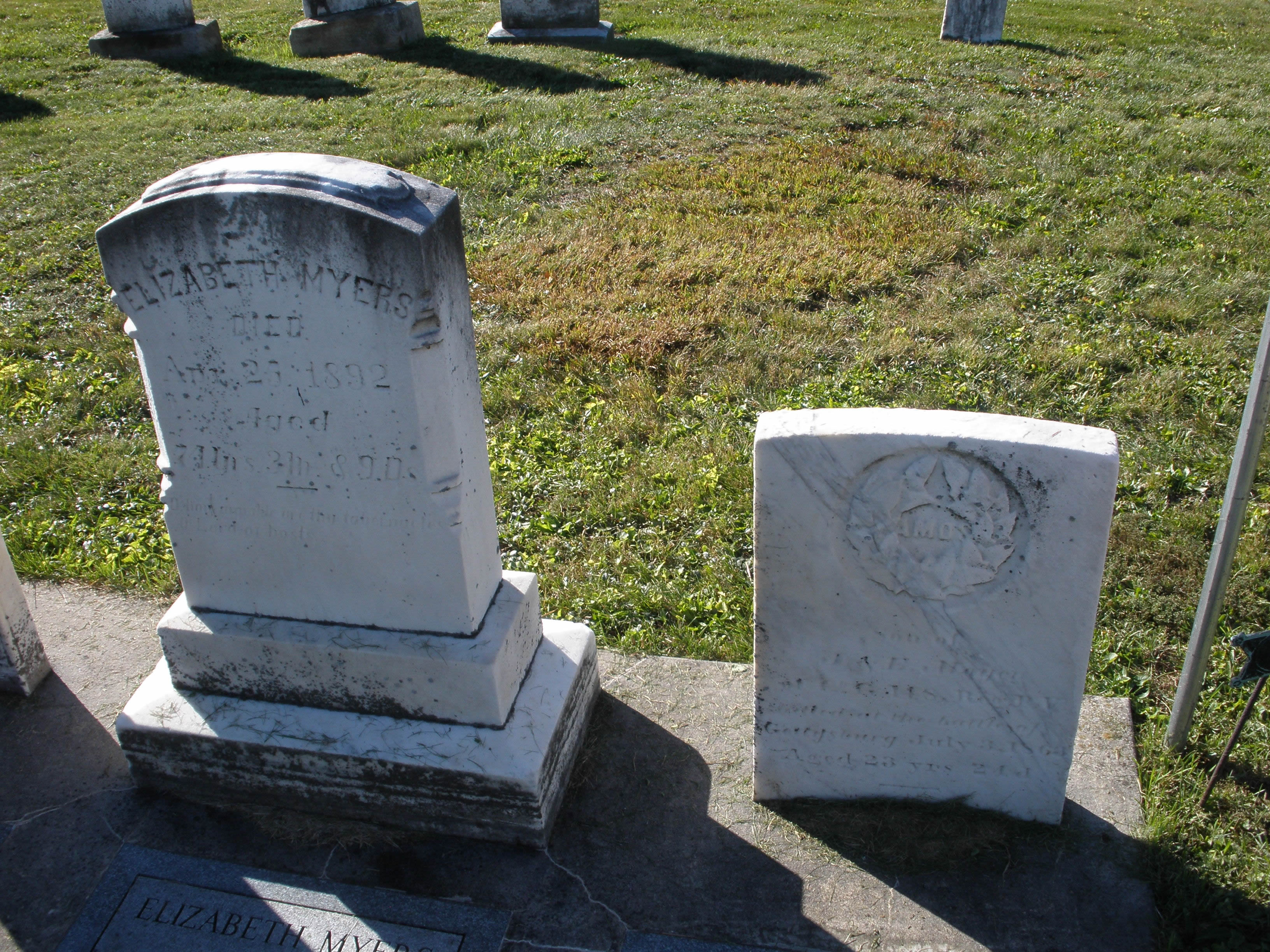 Tombstones of Elizabeth and Amos Meyer