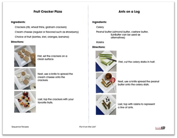 image of Sequence Recipes handout
