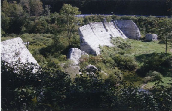 Side Vista of what remains of the Austin Dam