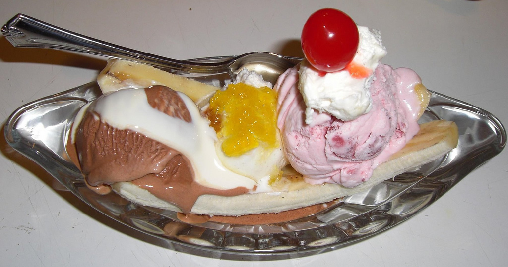 A banana split more in the style of Wilmington