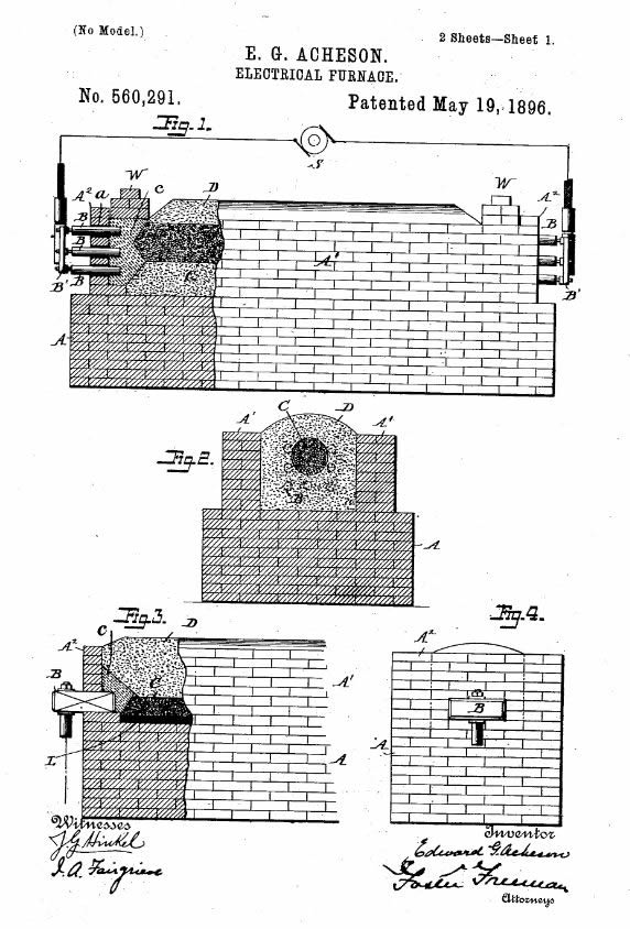 Patent Diagrams for Acheson's Furnace