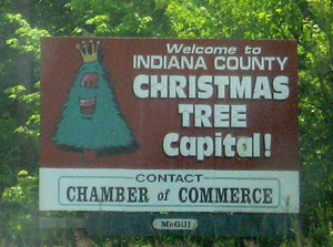 Welcome to Indiana County sign