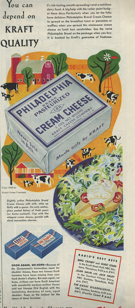Vintage advertisement for Philadelphia Cream Cheese