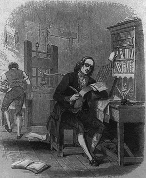Benjamin Franklin at the Printing Press