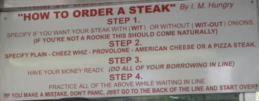 How to Order a Cheesesteak