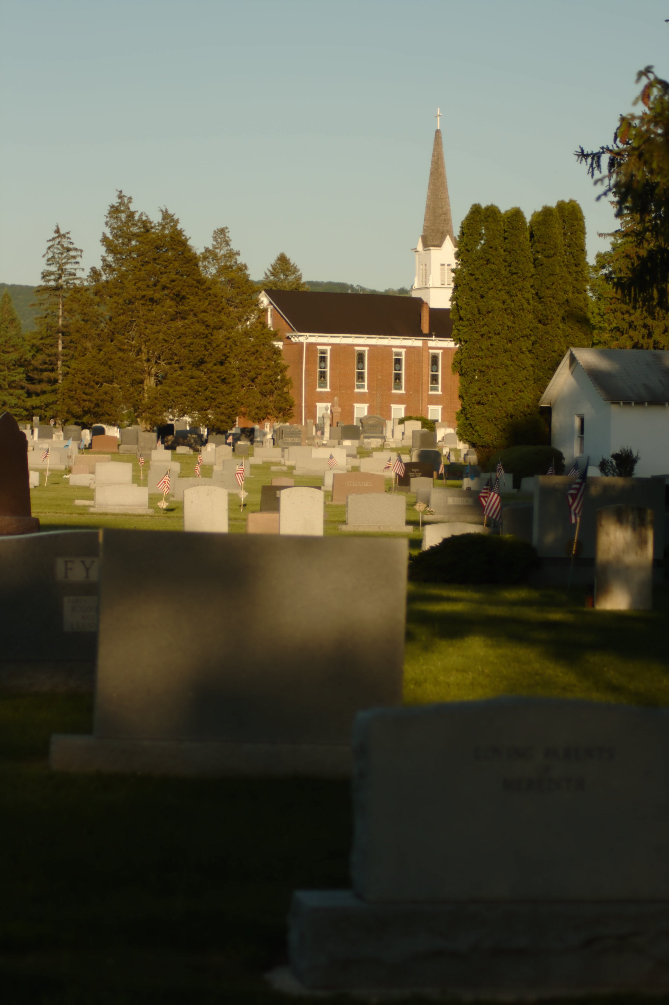 Boalsburg Cemetery at Sunset, Decorated