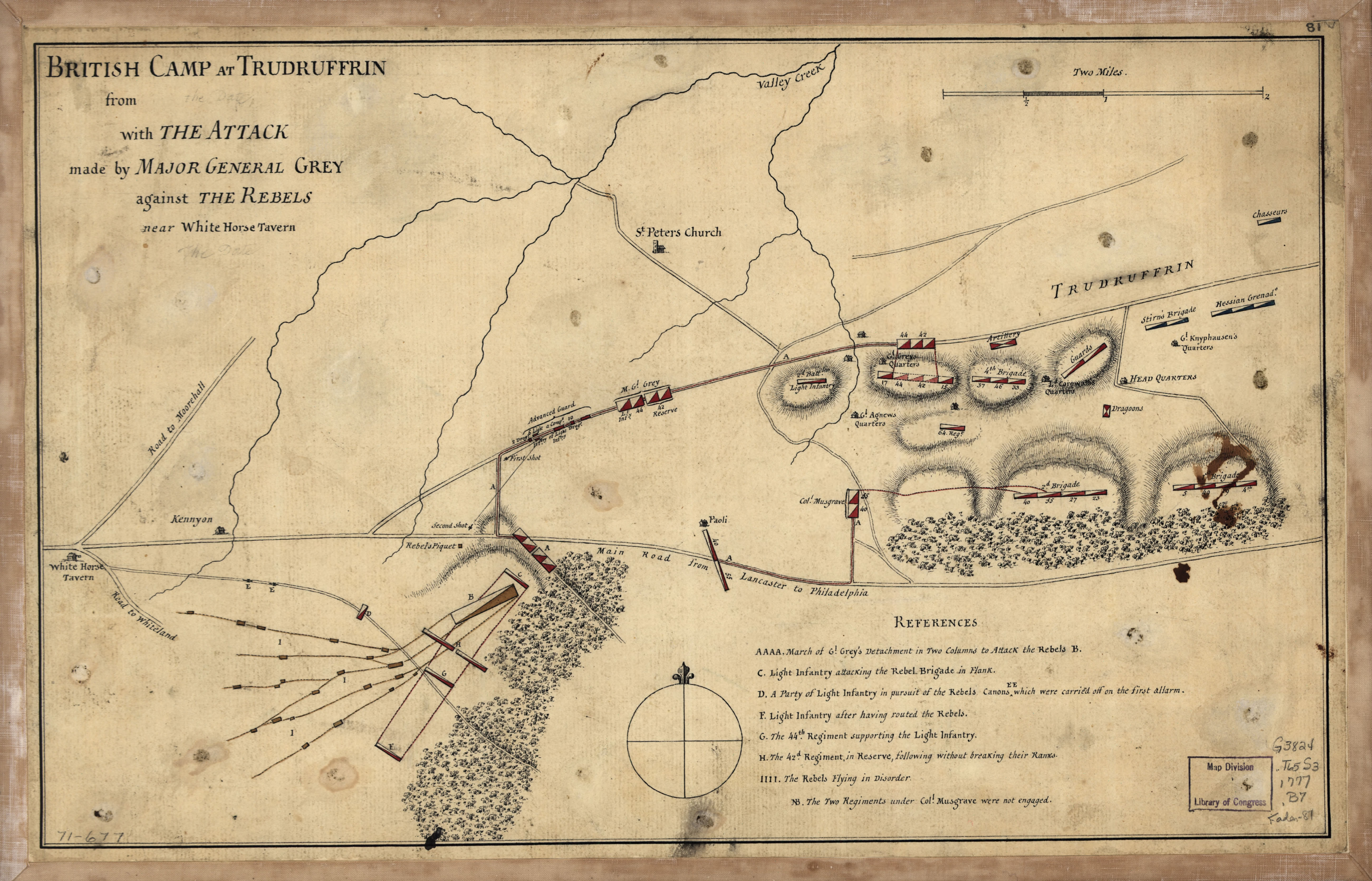 1777 Map of the Battle of Paoli