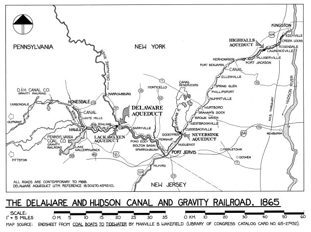Map of the Delaware and Hudson Canal System