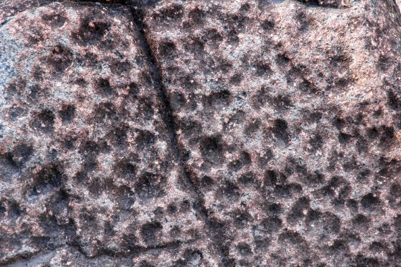 Weathering pattern on rocks in the Boulder Field