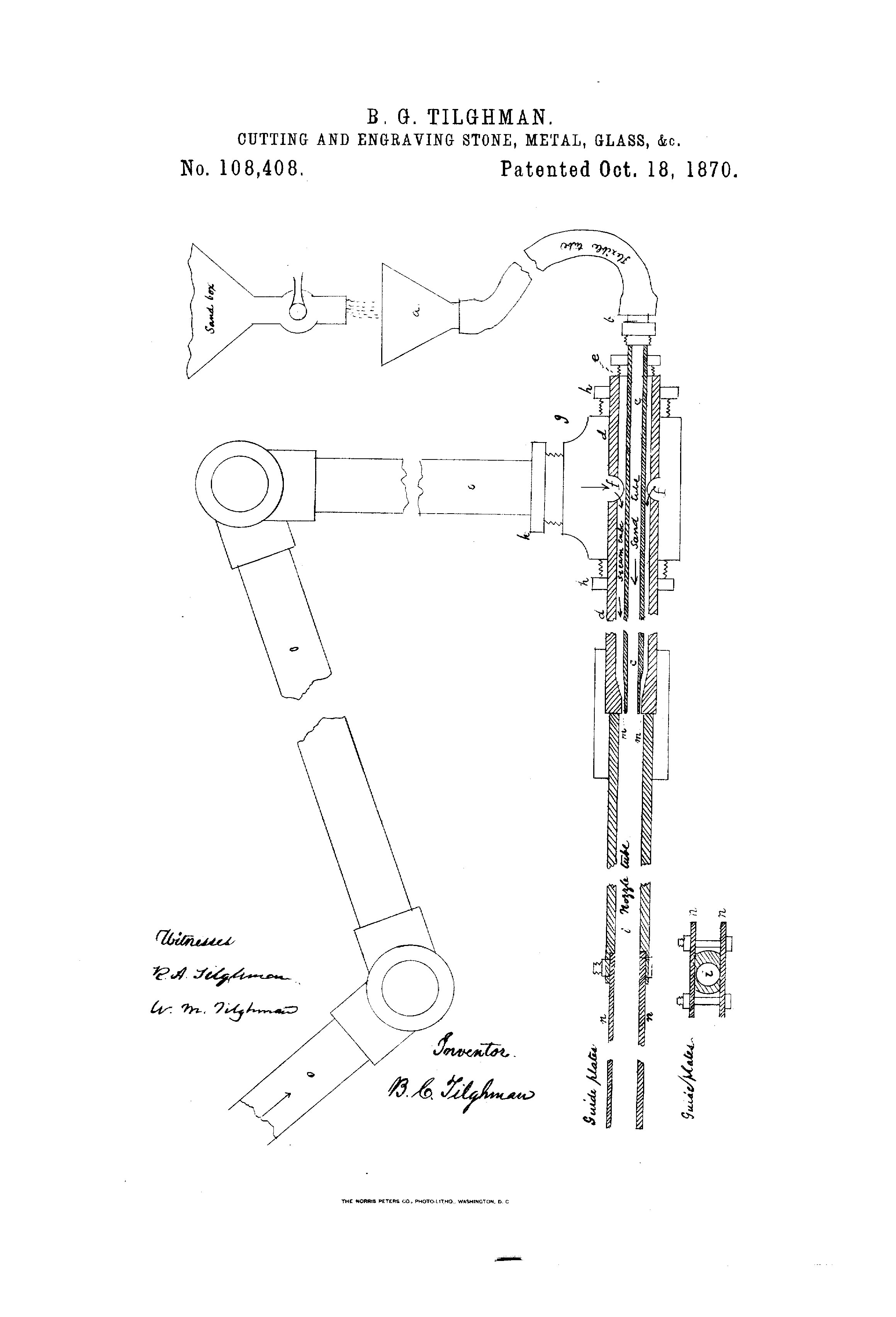 Benjamin Chew Tilghman's Patent for Sandblasting machinery