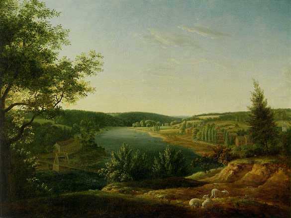 Thomas Birch's painting View of the Chain Bridge and Falls of the Schuylkill, Five Miles from Philadelphia