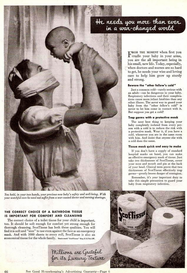 1945 Advertisement for Scott Tissue