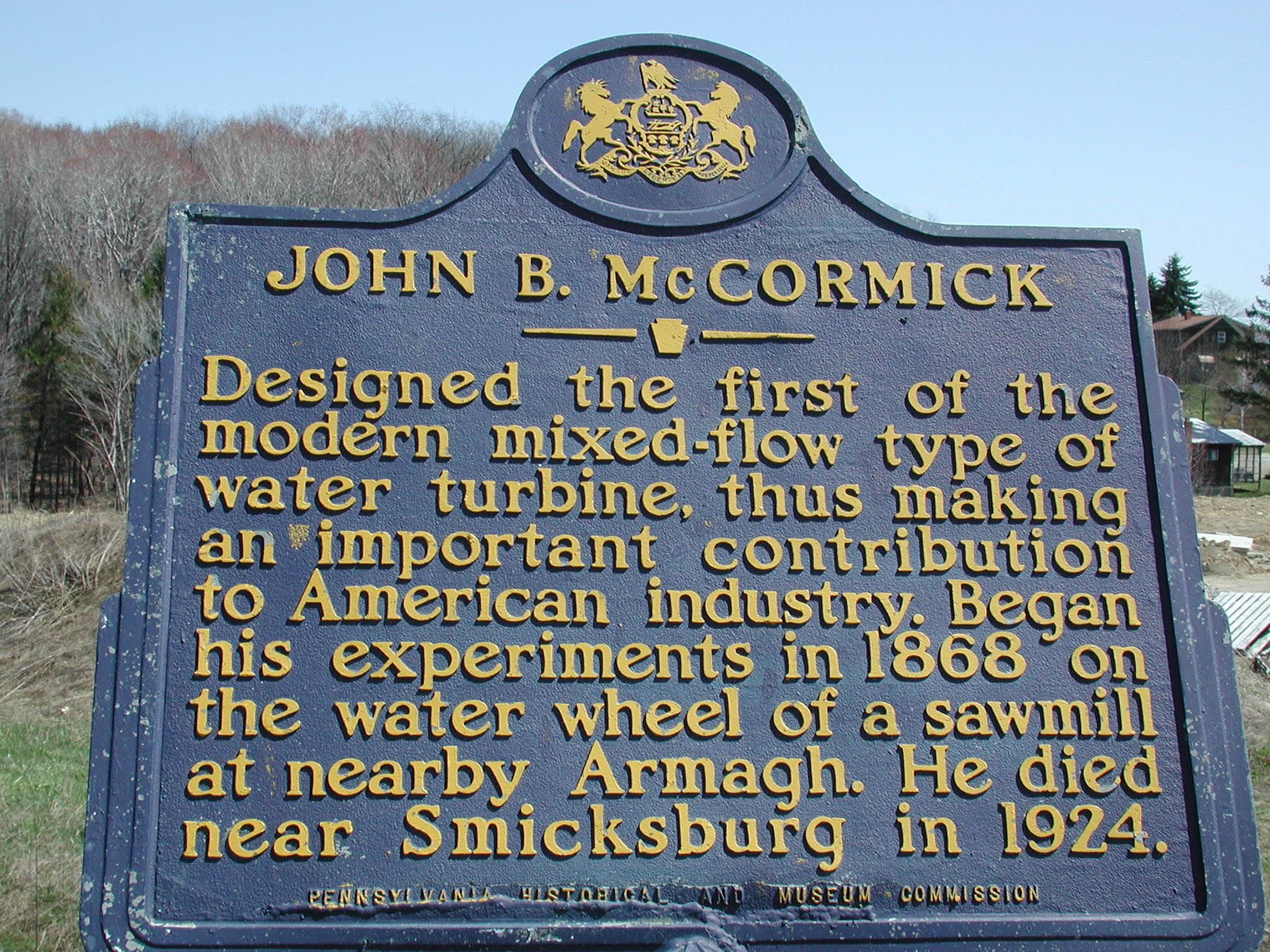 State Historical Marker for John B. McCormick