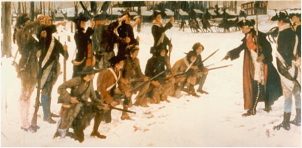 Von Steuben Drilling the Troops at Valley Forge
