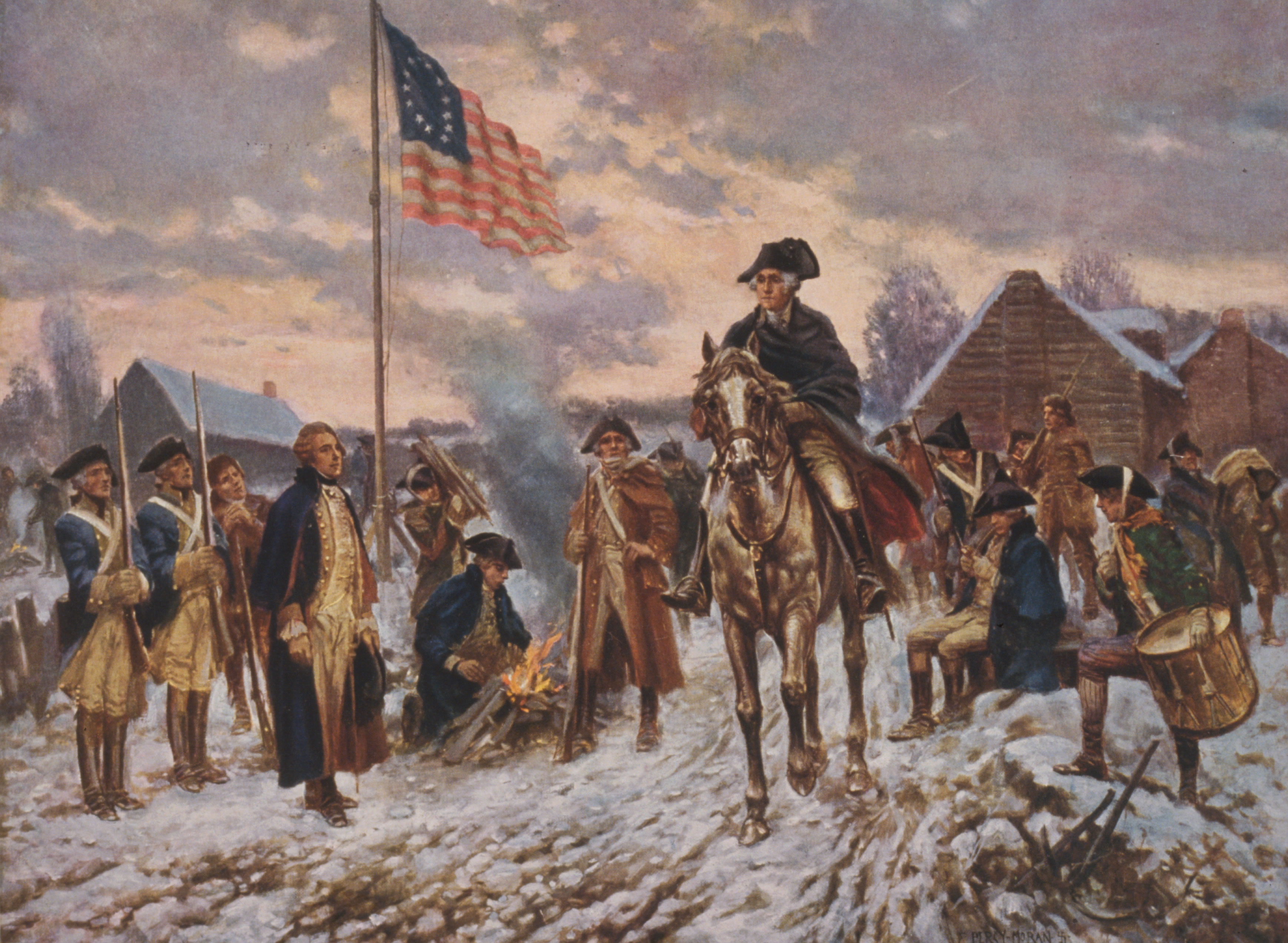 Washington and His Troops at Valley Forge