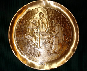 Bronze Plate with Nativity Scene